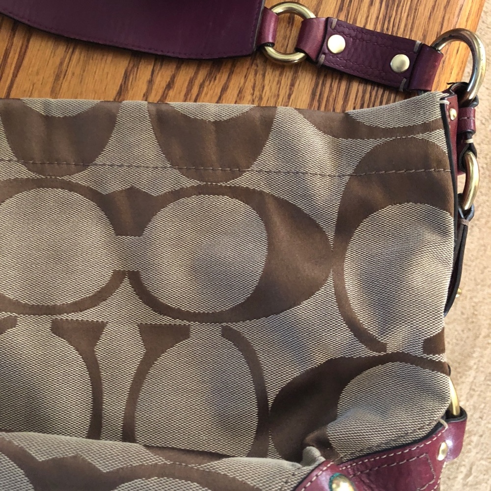Coach Purse, Dark Purple color - Picture 6 of 8